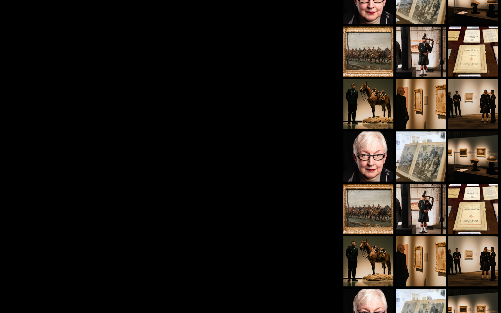 A display of various art, propaganda and the first world war.